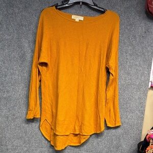 Michael Kors Golden yellow Long Sleeve thermal cotton viscose Top M